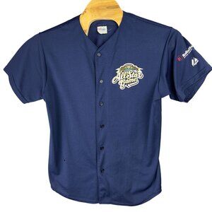 Vintage Milwaukee Brewers Jersey Mens Large Blue MLB All Star Game 2002 Majestic